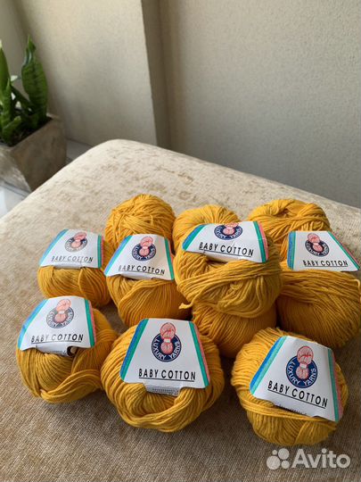 Продано Пряжа Новая Baby Cotton Детская 11 мотков