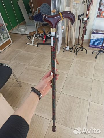 Трость с Т-образной ручкой и ремешком телескоп-ая