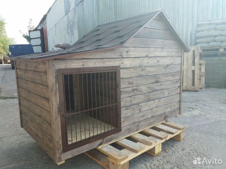 Будка для собаки 1540х830 утеплённая с тамбуром