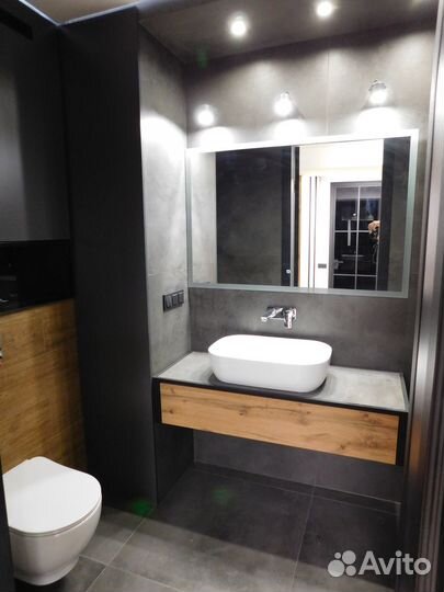 Парящее зеркало с подсветкой на заказ