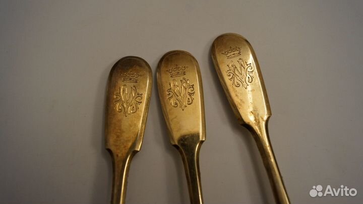 Три столовых ложки из серебра 84 пр