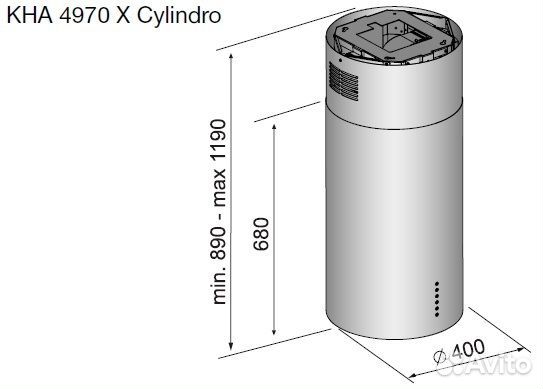 Кухонная вытяжка Korting KHA 4970 X Cylinder