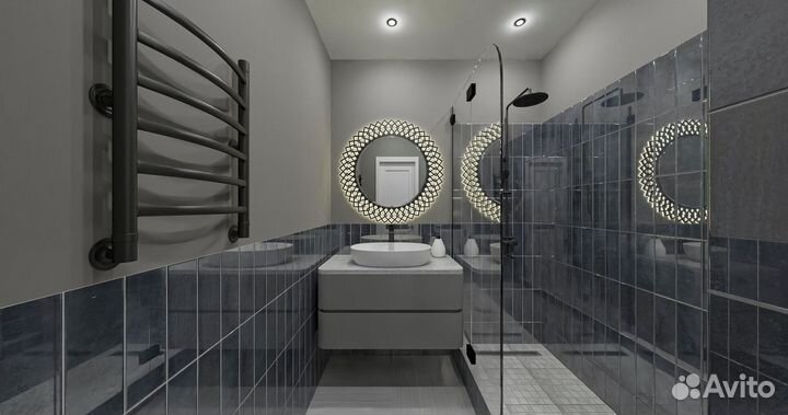 Дизайн проект ванной и санузла +расчёт материалов