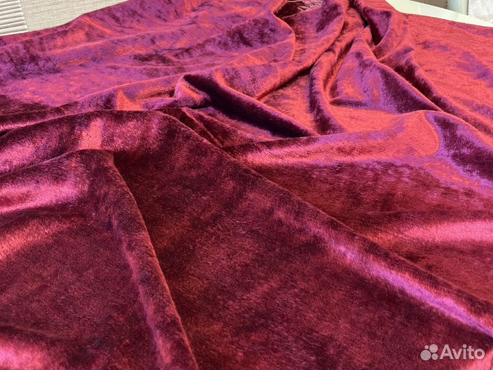 Скатерть бархатная бордовая СССР