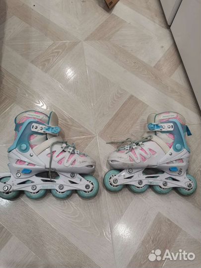 Роликовые коньки детские раздвижные +защита