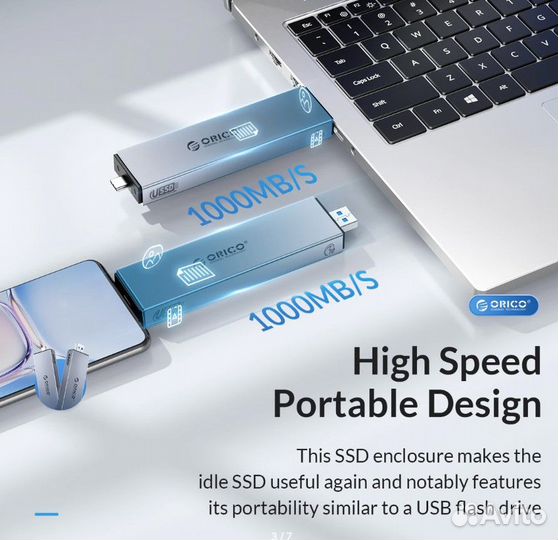 Orico Внешний Корпус для M2 ssd Nvme/sata 2 в 1