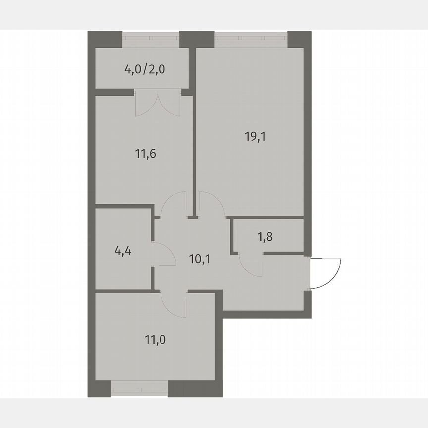 2-к. квартира, 60,1 м², 3/11 эт.
