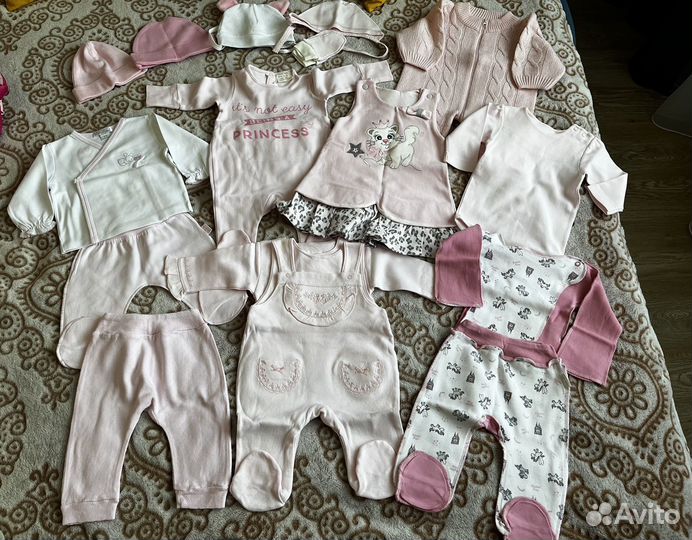 Детские вещи пакетом от 0 до года для девочки