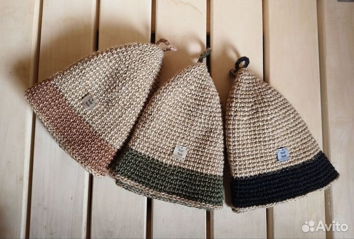 Шапка для бани джут