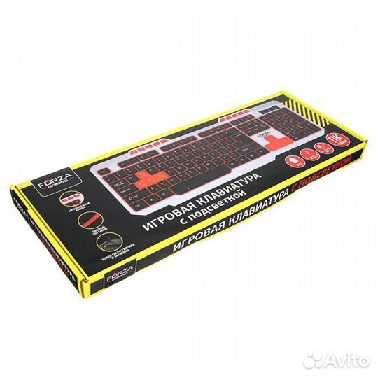 Клавиатура с подсветкой, провод 1.4 м, USB