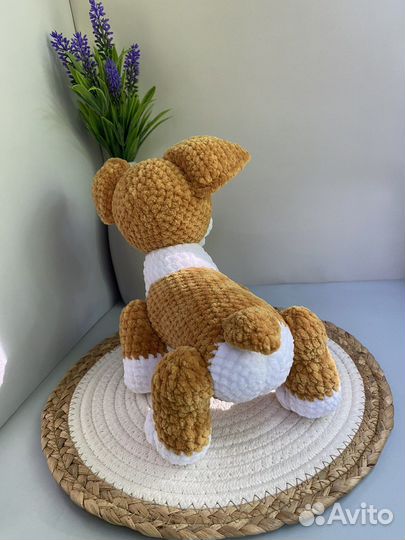 Корги щенок вязаная игрушка