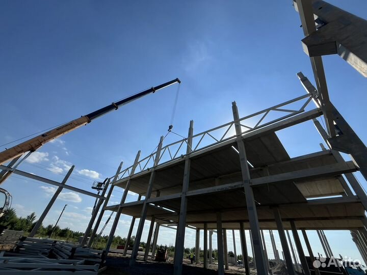 Монтаж жб плит, металлклнструкции. сендвич