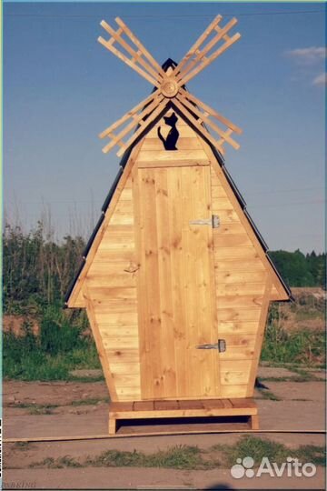Дачный туалет деревянный прямоугольник юйа 477