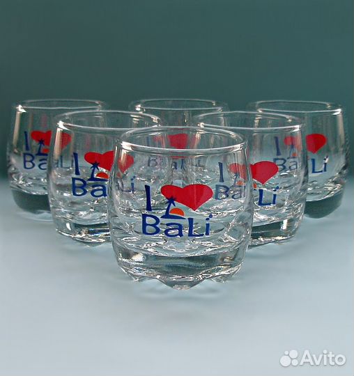 Сувенирные стопки с острова Бали, набор 6 шт