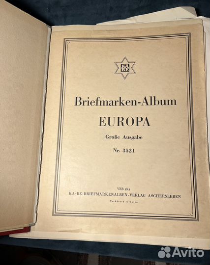 Антикварный альбом для марок «europa»