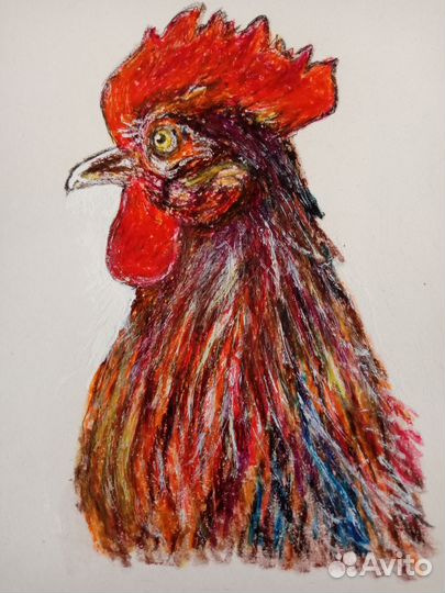 Цветок пастелью. Бумага