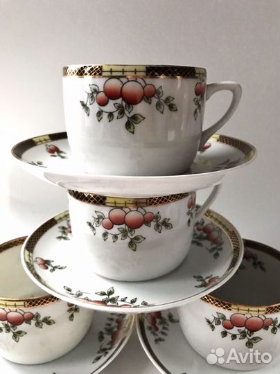 Дулево редкая чайная пара СССР Ягодки 1949-1952