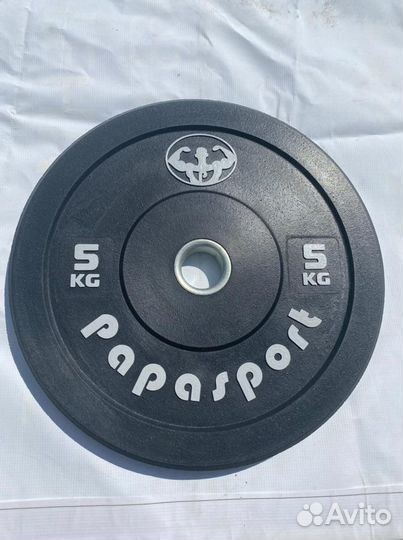 Бамперный диск для кроссфита 5 кг папаспорт
