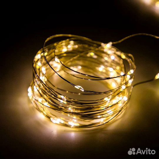 Гирлянда Занавес, Usb, тонкая нить, цветная, 3*3 м