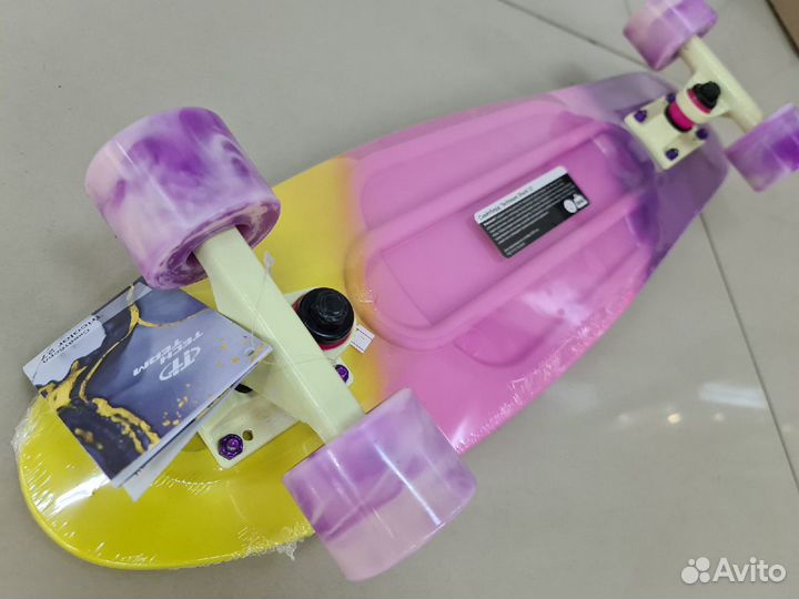 Пенни борд Tech Team Tricolor 27 Pink/yellow Новый
