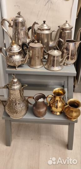 Эмалированная посуда СССР чайник синяя эмаль