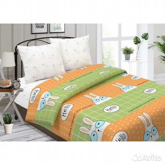 Белье постельное 1,5 сп, поплин, хлопок 100