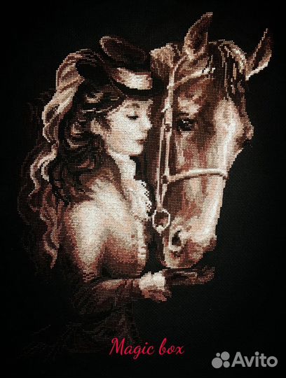 Картина, вышитая крестом, ручная работа