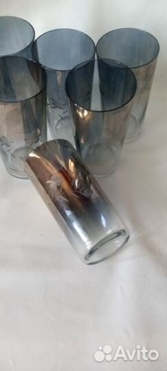 Набор стаканов, 6 штук, стекло. СССР