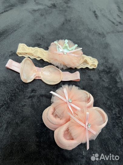 Пинетки + повязка на голову(2шт)