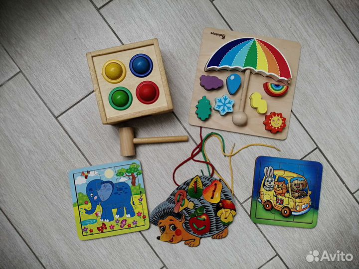 Детские развивающие игрушки деревянные пакетом