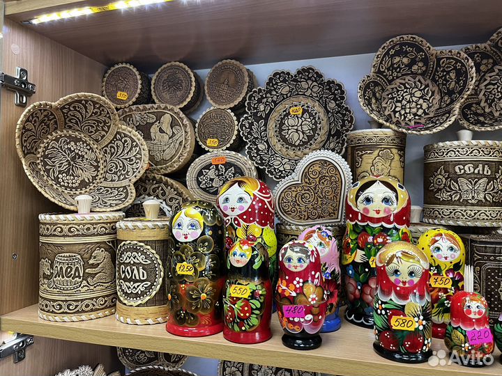 Сувениры из бересты. Шкатулки, хлебницы, тарелки