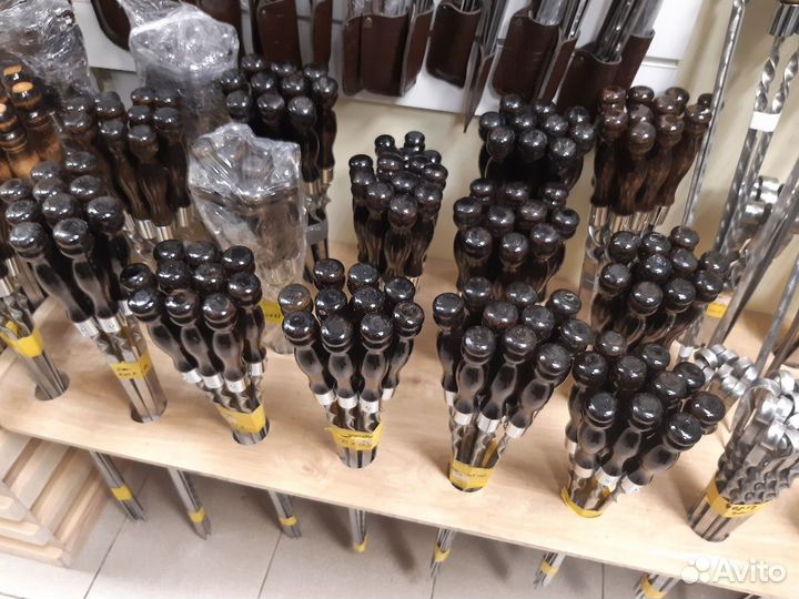 Шампура для шашлыка с дер.ручкой и кольцом