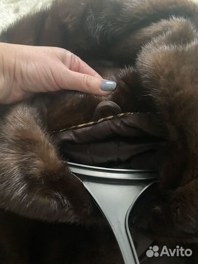Шуба норковая с капюшоном