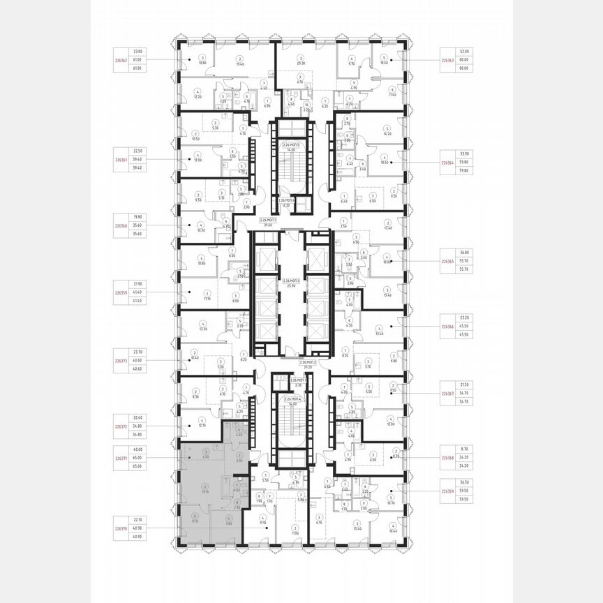 2-к. квартира, 65 м², 26/59 эт.