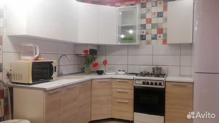 Кухня угловая 3,6 м Радуга белый-сонома 1,95*1,88