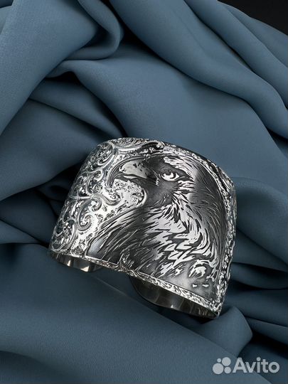 Серебряный браслет орел кубачи