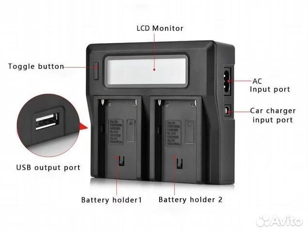 Зарядное устройство NP-F Probty 2 поста