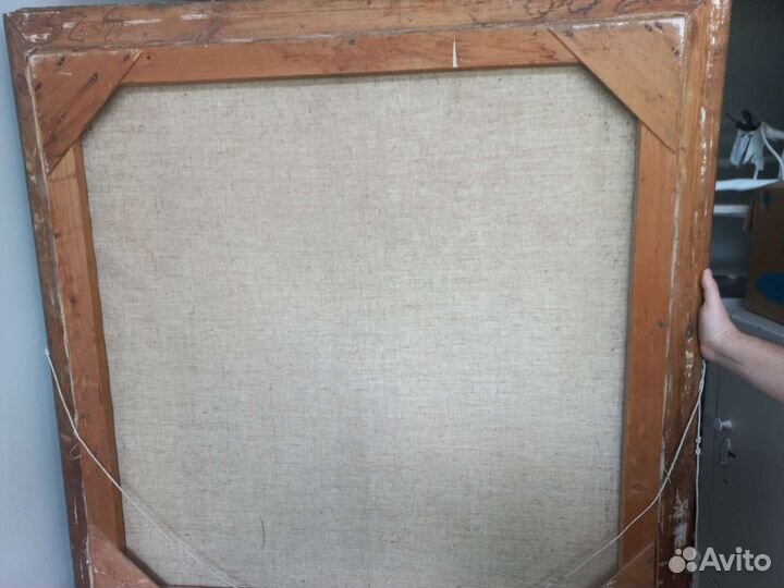 Старинная картина маслом на холсте