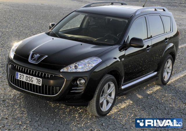 Пороги-подножки Peugeot 4008 2012. Black