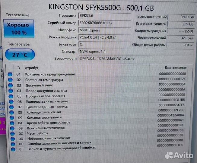 Kingston fury Renegade 500 гб