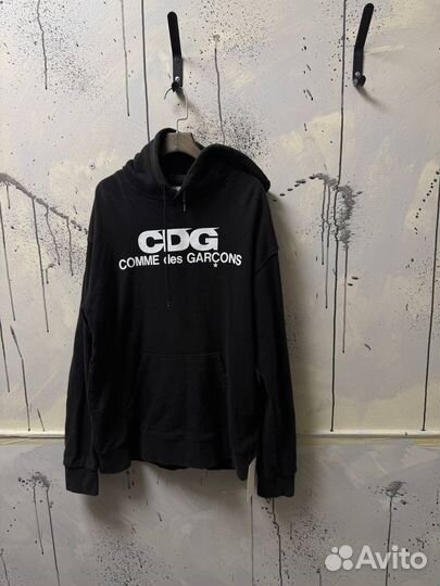 Худи comme DES garcons rare Black logo Оригинал