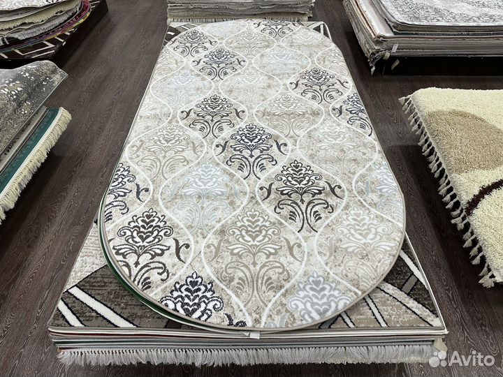 Ковер овальный 1.5х3 бежевый