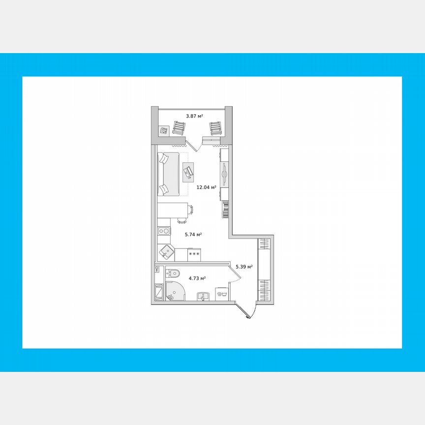 Квартира-студия, 27,7 м², 10/14 эт.