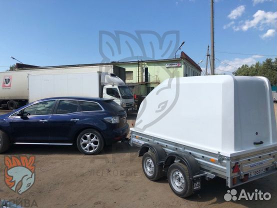 Прицеп с крышкой 33.022 двухосный. Для стройки