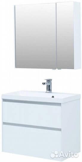 Тумба с раковиной Aquanet Гласс 80