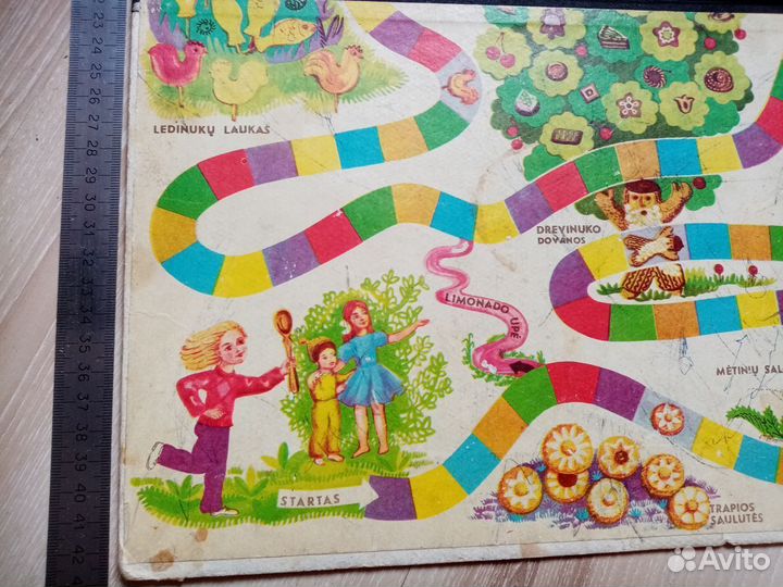 Настольная игра, ходилка. СССР. Литовский язык
