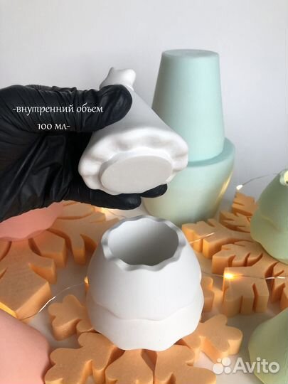 Силиконовая форма Елка шкатулка для свечи