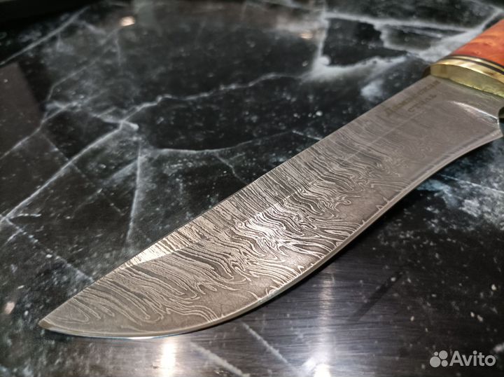 Нож охотничий из дамасской стали