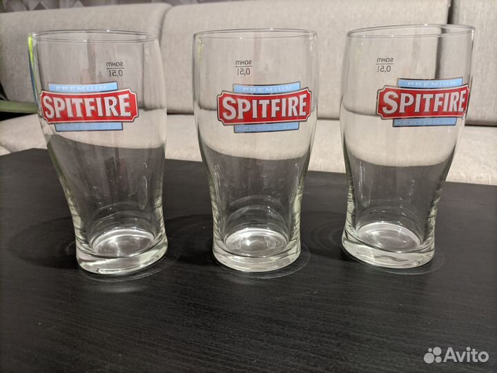 3 штуки Пивные бокалы Spitfire 0.5 л