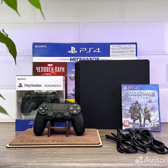 Sony PS4 Slim +God Of War Ragnarok +2 Джойстика